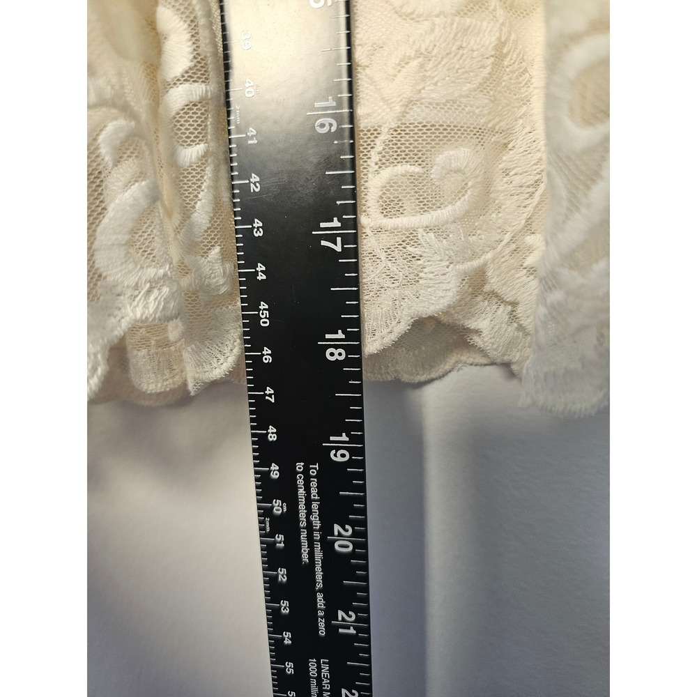 [Cottagecore] Forever 21 Floral Lace Mini Dress Womens L Cream Open Back‎ NWT - Picture 12 of 12